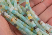 Natural Amazonite Beads 4mm Cube Beads Square Natural Untreated Gemstone Beads 15.5" Strand