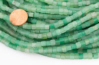 Natural Green Aragonite Beads 4.5mm to 5mm Cube Beads Square Natural Untreated Gemstone Beads 15.5" Strand