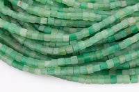 Natural Green Aragonite Beads 4.5mm to 5mm Cube Beads Square Natural Untreated Gemstone Beads 15.5" Strand