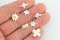 USA Gold Filled Permanent Jewelry Connectors Clover Cross Flower Shell Connector or Charm 1420 Gold Filled 6mm 8mm 10mm 925 Sterling Silver