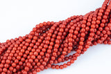 Red Orange Peach Bamboo Coral Round High Quality 5mm Full Strand 16" Gemstone Beads