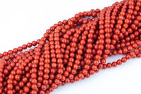 Red Orange Peach Bamboo Coral Round High Quality 5mm Full Strand 16" Gemstone Beads