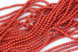 Red Orange Peach Bamboo Coral Round High Quality 5mm Full Strand 16" Gemstone Beads