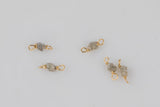 Natural Rough White Diamond Nugget Gold filled or Sterling Silver Connector