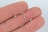 Natural Rough White Diamond Nugget Gold filled or Sterling Silver Connector