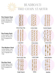 Permanent Jewelry Trio Chain Starter Pack, Gold Filled Chain By The Foot Sterling Silver Rose Paperclip Bar Cable Heart Dainty Sequin