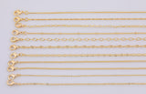 16" 14K Gold Anti-Tarnish Necklace Selection Oval Paperclip Singapore Ball Satellite Link Chain Necklaces High Quality Layering Chain