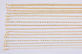 16" 14K Gold Anti-Tarnish Necklace Selection Oval Paperclip Singapore Ball Satellite Link Chain Necklaces High Quality Layering Chain
