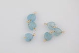 USA Gold Filled Permanent Jewelry Connectors Aquamarine Heart Gemmy Quality Connector or Charm 1420 Gold Filled