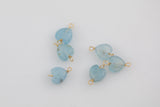 USA Gold Filled Permanent Jewelry Connectors Aquamarine Heart Gemmy Quality Connector or Charm 1420 Gold Filled