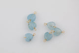 USA Gold Filled Permanent Jewelry Connectors Aquamarine Heart Gemmy Quality Connector or Charm 1420 Gold Filled
