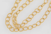 Gold Filled Texturized Oval Chain, Elongated Oval Chain, 3.5 x 2.3 mm links, , Wholesale, USA Made, Chain by foot Permanent Jewelry Chain