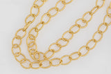 Gold Filled Texturized Oval Chain, Elongated Oval Chain, 3.5 x 2.3 mm links, , Wholesale, USA Made, Chain by foot Permanent Jewelry Chain