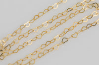 Gold Filled Heart Chain 2 x 1.8mm , Wholesale, USA Made, Chain by foot Permanent Jewelry Chain