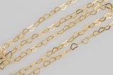 Gold Filled Heart Chain 2 x 1.8mm , Wholesale, USA Made, Chain by foot Permanent Jewelry Chain