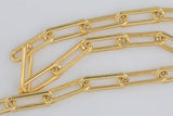 Gold Filled Flat Tubed Chain, 5x15mm links, USA Made , Wholesale, USA Made, Chain by foot- Chunky Paper Clip Chain Permanent Jewelry Chain