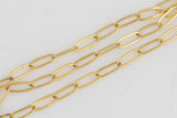 Gold Filled Little Paperclip Chain, Gold Filled Paperclip chain 1.7x4.7mm - Wholesale- Elongated Flat Oval Permanent Jewelry - USA