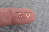 USA Gold Filled Jump Ring 24GA Open 24 ga Gauge GF 14/20 Gold Filled USA Made - 2mm 3mm 4mm 5mm Click and Lock Design- Perfect for Fine Work