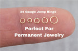 USA Gold Filled Jump Ring 24GA Open 24 ga Gauge GF 14/20 Gold Filled USA Made - 2mm 3mm 4mm 5mm Click and Lock Design- Perfect for Fine Work
