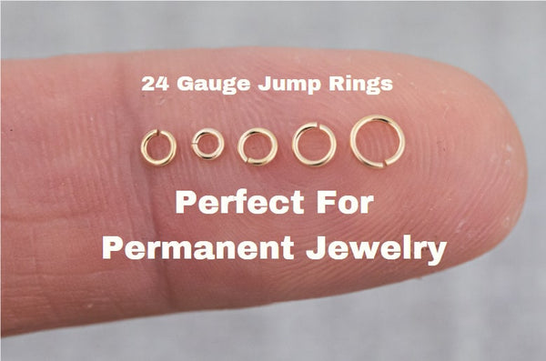 USA Gold Filled Jump Ring 24GA Open 24 ga Gauge GF 14/20 Gold Filled USA Made - 2mm 3mm 4mm 5mm Click and Lock Design- Perfect for Fine Work