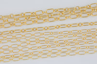 The Big and Small One 14kt Gold Filled 3.2 and 2.8 mm Chunky Long & Short Chain by the Foot - Bold Thick Permanent Jewelry Chain - USA made
