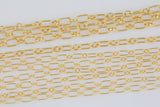 The Big and Small One 14kt Gold Filled 3.2 and 2.8 mm Chunky Long & Short Chain by the Foot - Bold Thick Permanent Jewelry Chain - USA made