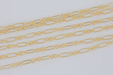 Gold Filled Italian 2.2x5.5mm, Italian 3 to 1 links, Wholesale, USA Made, Chain by foot Permanent Jewelry Chain