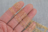 Gold Filled Flat or Round Chain, 3.4mm, Wholesale, BULK Low Price, Chain by foot Permanent Jewelry Chain