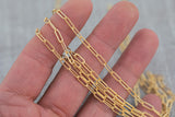 Gold Filled Flat Tubed Chain, Elongated Heavy Oval Chain, 3x8.5mm links, , Wholesale, USA Made, Chain by foot- Paper Clip Chain