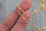 Gold Filled Sunburst Oval 2.7mm and 3.1mm- Wholesale, USA Made, Chain by foot Permanent Jewelry Chain