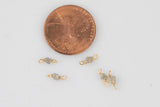 Natural Rough White Diamond Nugget Gold filled or Sterling Silver Connector
