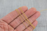 Diamond 14kt Gold Filled 2.4mm Marquise Long and Short Chain by the Foot - Chain for Permanent Jewelry Bracelet Making Wholesale