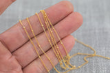 Made in USA Gold Filled Beaded Satellite Chain - Wholesale- By the Foot- Need Bail Ends or Wire Wrapping to Finish Permanent Jewelry Chain