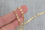 Sequin Disc Chain - 14K Gold Filled Chain by the Foot - USA Made - Perfect For Permanent Jewelry - Made in USA Permanent Jewelry Chain