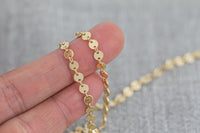 Sequin Disc Chain - 14K Gold Filled Chain by the Foot - USA Made - Perfect For Permanent Jewelry - Made in USA Permanent Jewelry Chain