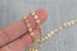 Sequin Disc Chain - 14K Gold Filled Chain by the Foot - USA Made - Perfect For Permanent Jewelry - Made in USA Permanent Jewelry Chain