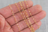 Round double Flat- 2.8x3.5mm- Gold Filled Chain by the Foot - USA Made- Wholesale - Perfect For Permanent Jewelry - Made in USA