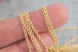 Gold Filled Gold Filled 1.5mm double Rolo -Wholesale- By the Foot- fits most jump rings Made in USA Permanent Jewelry Chain