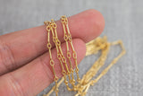 Gold Filled Tubed Chain, 3 plus 1 Oval Links, Wholesale, USA Made, Chain by foot Permanent Jewelry Chain
