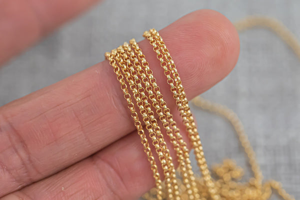 Gold Filled Rolo 1.4mm, Wholesale, USA Made, Chain by foot Permanent Jewelry Chain