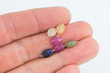 USA Gold Filled Permanent Jewelry Connectors Multi Color Sapphire Faceted Oval Gemmy Quality Connector or Charm 1420 Gold Filled