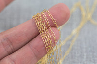 Gold Filled Little Paperclip Chain, Gold Filled Paperclip chain 1.7x4.7mm - Wholesale- Elongated Flat Oval Permanent Jewelry - USA