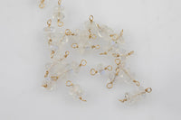 USA Gold Filled Permanent Jewelry Connectors Gemmy Rainbow Moonstone Connector 1420 Gold Filled 4-5mm 925 Sterling Silver