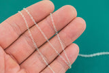 1.3mm -1.5 Sterling silver Flat Cable Chain