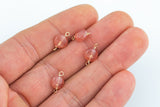 USA Gold Filled Permanent Jewelry Connectors Rhodochrosite 8mm Puffy Coin Gemmy Quality Connector or Charm 1420 Gold Filled