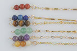 4mm Round Gemstone Beads- Gold filled or Sterling Silver Clear Permanent Jewelry Connectors- Birthstone and gemstones