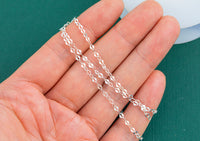 2.5mm Sterling silver Chain Double Flat Oval Paper Clip Chain