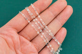 2.5mm Sterling silver Chain Double Flat Oval Paper Clip Chain