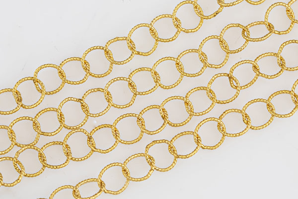 Gold Filled Texturized Round Chain, 3.4mm, Wholesale, BULK Low Price, Chain by foot Permanent Jewelry Chain