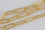 Gold Filled Flat Tubed Chain, 5x15mm links, USA Made , Wholesale, USA Made, Chain by foot- Chunky Paper Clip Chain Permanent Jewelry Chain